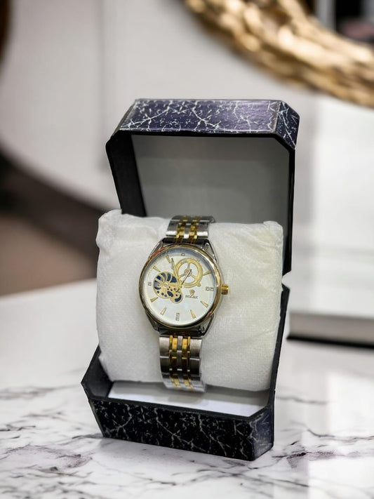 Men's quartz silver analogue watch